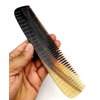 5MOONSUN5's Ox Horn Comb Premium Quality 100% Handmade Anti Static Natural Fine Horn pocket Comb Without Handle- Professional Detangling Massage Fine tooth Comb A Great Gift - (7.5 inch)