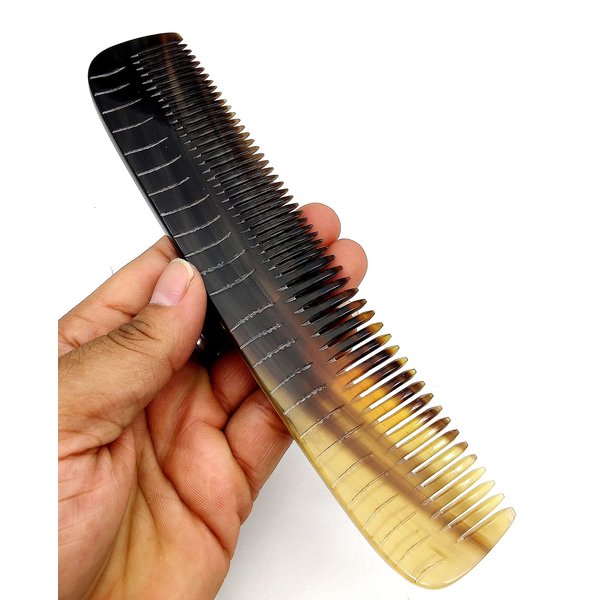 5MOONSUN5's Ox Horn Comb Premium Quality 100% Handmade Anti Static Natural Fine Horn pocket Comb Without Handle- Professional Detangling Massage Fine tooth Comb A Great Gift - (7.5 inch)