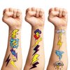 115 PCS Cute Funny Lightning Bolt Temporary Tattoos Sticker Funny Tornado Birthday Party Decorations Supplies Favors Gifts Baby Shower Boys Girls Cute Fake Lightning Bolt Tattoo School Reward Themed