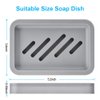 2PCS Draining Soap Dishes, Dishwashing Sponge Soap Holder with Water Tray, Keep The Place Dry, Easy to Clean Soap Cases, Suitable for Kitchen, Bathroom, Soap Container (Gray)