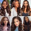 Dark Brown Body Wave Human Hair Bundles Color 4 Chocolate Brown Bundles Human Hair Brazilian Human Hair Double Weft Remy Hair Extensions Wet and Wavy Bundles Silky Soft 8 10 12 inch