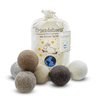 Friendsheep Wool Dryer Balls 6 Pack XL Organic Premium Reusable Cruelty Free Handmade Fair Trade No Lint Fabric Softener Color Brown Beige - Natural Mystic
