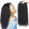 HAPPY&CC Seamless Kinky Curly Clip In Hair Extensions Human Hair Natural Black Ultra Thin Double Weft PU Invisible Clip in Hair Extensions Remy Human Hair Clip in 7pcs 14 Inch