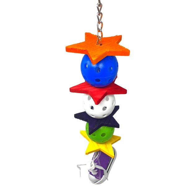 1355 Kick Ball Sneaker Bonka Bird Toys Colorful Plastic Wood Parrot Parrotlet Quaker Budgie Cockatie