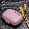 Kcmwsy Travel Pill Organizer Small Pill Box Portable Daily 8 Compartment Pill Case for Purse Pocket Medicine Vitamin Holder Container（Wheat Pink）