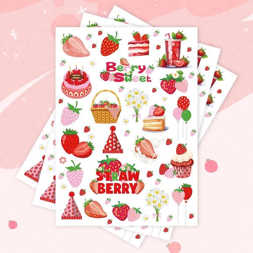 Crazy Night Strawberry Party Decorations Temporary Tattoos - 75 Styles,Berry First Birthday Décor,Berry Sweet Baby Shower Accessories,Summer Garden Tea Party Favors