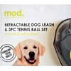 15ft Retractable Dog Leash & 3pc Tennis Ball Set with Reflective Stickers