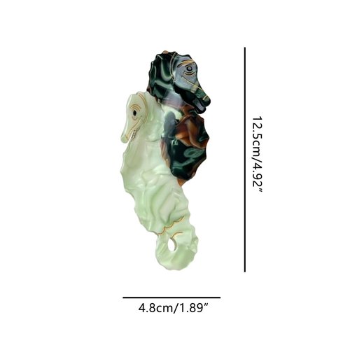Fantasy Green Sea Horse Hair Clip,Acetate Claw Clips,Hair Clips for Women