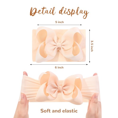 doboi 20PCS Baby Headbands Baby Girl Hair Bows Accessories Infant Newborn Toddler Baby Bows and Nylon Headbands Big Bows for Baby Girls