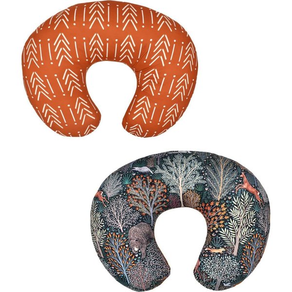 UDERUI KLWJFK 2 Pack Floral Nursing Pillow Cover Slipcover for Breastfeeding Pillows, Soft and Stretchy Safely Breastfeeding Pillow Cover for Girl,Cotton(Multi)