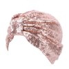 DECOU Sparkly Sequin Twist Pleated Hair Wrap Stretch Turban S232 (Skin Pink)
