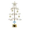 HOHIYA 24 Inch Metal Ornament Display Tree Stand Rotating Holder Hanger Wire Hook Hanging for Easter Egg Christmas Balls Bauble Decorations Gift Craft Tabletop Gold