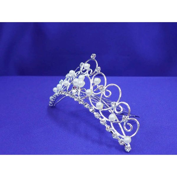 Tiara Comb Rhinestone Crystal flower girl prom bride R86