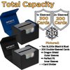 Infinity Vault 100 Card Deck Box Battle Pack - 2 Pack - MTG Deck Box Commander Friendly - Protect 200+ Double Sleeved Cards - Designed for MTG Commander Deck Box - Sidewinder Deck Box (Black & Blue)