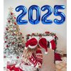 New Years Eve 2025 Blue Foil Balloons, 2025 Blue Balloons 40 Inch Foil Number, Navy Blue 2025 Number Balloon, Blue Senior 2025 Christmas Graduations Birthday Decorations