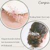 Campsis Wedding Bridal Hair Comb Bride Flower Hair Combs Pearl Bead Combs Crystal Rhinestone Combs Wedding Bride for Hair Accessories for Women and Girls (Rose gold)