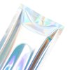 QQ Studio Bulk Holographic Heat Seal Bags, Rainbow Foil Spa Supply Sample Pouches, Heat Seal Iridescent Baggies, Open Top Bags for Lip Gloss and Nails (5.5 Inch x 7.9 Inch, x200 Clear Holographic)