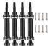 Hard Steel Front Rear Driveshaft Upgrades Parts for E-Revo Mini Summit Slash 1/16 RC Car 4pcs/Set (Black)