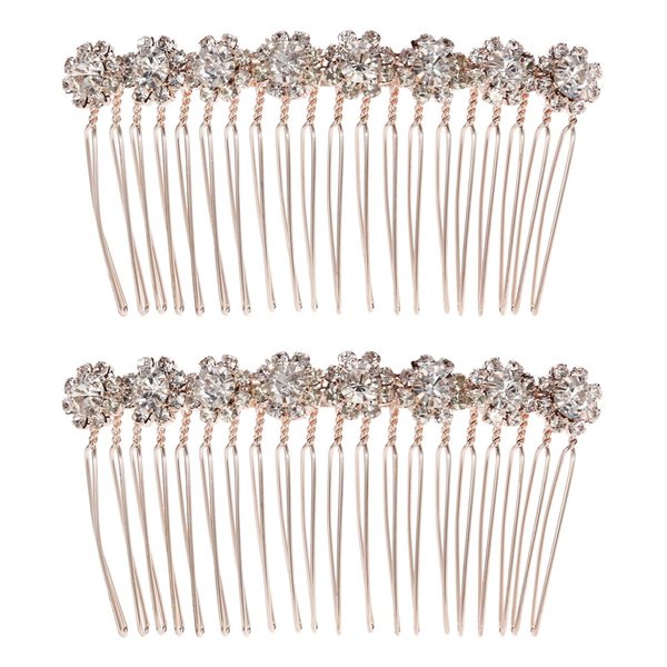 8-Flower Hairpin Combs Crystal Rhinestone Bridal Hair Pins Hair Clips Women Wedding Headpiece for Bride Bridesmaids