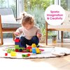 Edushape Train-Themed Soft Baby Blocks for Toddlers 1-3, 30 Pieces - Easy Storage in PVC Bag - Edu-Blocks Soft Blocks Foam Blocks - Stacking Blocks Building Blocks for Daycares and Preschools