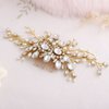 JAKAWIN Rhinestone Bride Wedding Hair Comb Crystal Hair Piece Pearl Bridal Hair Accessories for Women HC136 (Gold)