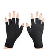 spacepower 4 Pcs (2 Pair) UV Gloves for Nails: UPF 50+ Anti UV Gloves for Gel Nail Lamp, Protection Gloves for Manicures Skin Care (Black Pink)