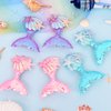 YARIEW 6 Pcs Mermaid Hair Clips for Girls Seashell Hair Clips Sparkly Sequins Fish Tail Starfish Mermaid Hair Accessories Glitter Hair Barrettes for Little Girls Mermaid Birthday Decorations (Set 3)