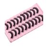 VGTE False Eyelashes Russian Strip Lashes D Curl Wispy Fluffy Natural 3D Faux Mink Lashes 10 Pairs Pack (3D T21)