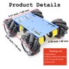Professional 60mm Mecanum Wheel Car Chassis MC100 for Arduino/Raspberry pi/Micobit, Remote Control 4WD Metal Smart Robot Car Chassis Kit Omnidirectional Wheel with DC TT Motor DIY Toy AI ROS STEAM