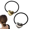 2-Pack Metal Hair Ties Hair Band Hair Tie, Black Elastic Hair Bands for Women's Hair, High Stretch Ponytail Holders with Gold and Silver Round Decorations (Gold and Silver Ball)