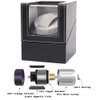 Aokelily Automatic Single Watch Winder, in Wood Shell and Black Leather/Carbon Fiber Leather, Japanese Motor