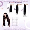 LaaVoo Hair Extensions Real Human Hair Clip in Jet Black Hair Extensions Clip ins #1 Black Clip in Hair Extensions Black Women Long Straight Double Weft 22 Inch 5pcs 80g