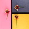 4 Pieces Red Rose Bridal Hair Pins Flower Hair Clips U Shaped Hair For Bun Jewelry Accessories for Bridal Wedding Dance Birthday Woman Girls Small Bobby Pins for Hair