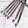 6pcs 2mm Ultra-Thin Eyebrow Pencil with Brush Waterproof Long-Lasting Slim Eyebrow Pencil Peel off Microblading Mapping Pencils (#01 Black)