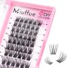 Miuffue Cluster Lashes Wispy 72 Pcs Individual Lashes Cluster DIY Eyelash Extensions Clusters Mink False Eyelashes Super Thin Band Eyelash Clusters (Diamond, C-8-16mix)