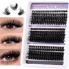 SLSXNL Lash Clusters Eyelash Extensions Volume 60D 80D 100D 10-18MM Eyelash Clusters D Curl Cluster Lashes 270pcs 10mm 12mm 14mm 16mm 18mm Thin Band Natural Eye False Eyelashes