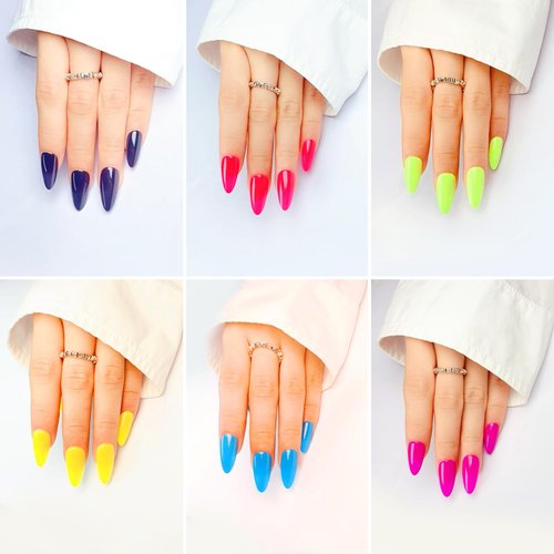 Kliveco 362pcs in 12 Colors Almond Press On Nails with Nail Glue and Nail File - Supremely Fit & Natural Acrylic nails - Fade Proof -Reusable Gel Fake Nails Kit,15 Sizes - Safe and Harmless