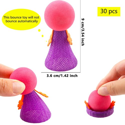 Cagemoga 30 Pieces Jumping Spring Toys Colorful Jumping Emoji Popper Spring Launchers Toy Creative Cute Bouncing Dolls Spring Launchers Bouncy Ball for Kids Playing Gifts Party Favors, Random Color