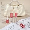 Qeuly 6ml Empty Lip Gloss Tubes, Clear Mini Lip Gloss Tubes, Lip Balm Tubes Containers with Lip Gloss Applicator Wands for Women Girls DIY Makeup Lipgloss Making Kit (D25xH86mm) (Rose Gold)