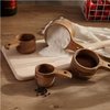 Lyellfe Set of 4 Acacia Wood Measuring Cups, Stackable Kitchen Measure Tool with Handle, Baking and Cooking Measuring Set, Handcrafted with Polish Finish, 4 Size