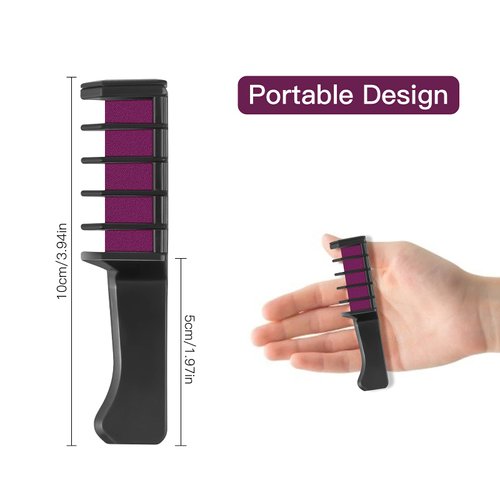 MSDADA Purple Hair Chalk for Girls - New Hair Chalk Comb Temporary Washable Hair Color Dye for Girls Kids - DIY Makeup Party Christmas Gifts Toys for Girls Kids Age 6-8-10-12 Years Old - Fluorescent