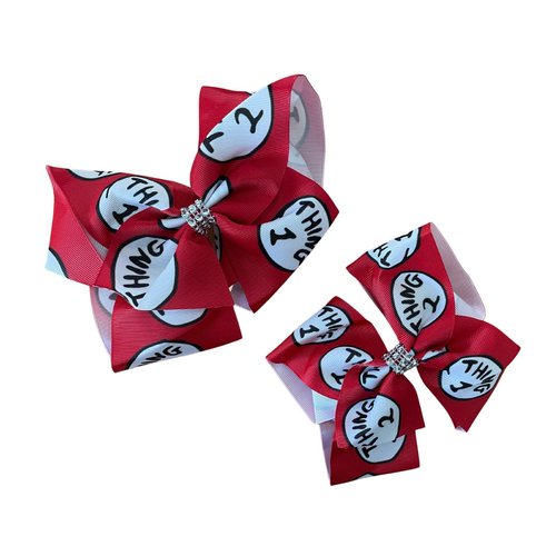 Thing 1 and Thing 2 Inspired Hair Bow by Inspired Bows
