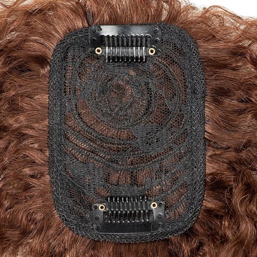 Dybst Human Hair Topper Curly Wavy Toupee With Bangs Clip In Hair Extensions Hairpieces Hair Replacement for Women (7×10, Natural Black)