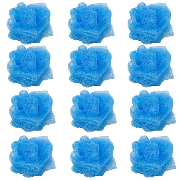 Loofah Lord 12 Blue Bath or Shower Sponge Loofahs Pouf Mesh Wholesale Bulk Lot