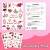 Partywind Luminous Valentines Day Temporary Tattoos for Kids, 38 Styles Glow Valentines Day Decorations Party Favors Supplies Decor, Valentine Heart Stickers for Kids to Exchange Gifts (2 Sheets)