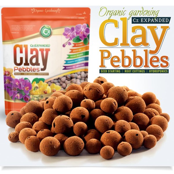 Expanded Clay Pebbles LECA Grow Media for Plants, Orchids, DWC Hydroponics, Aquaponics, Aquaculture Garden Soil Additive Conditioner Amendment Ceramsite Aggregate Cz Garden