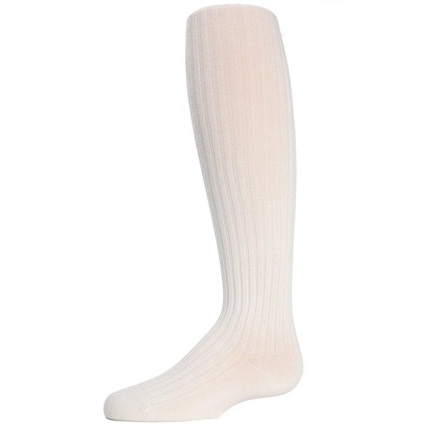 MeMoi Ribbed Cotton Girls Sweater Tights | Kids Tights Ivory 12