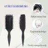 Curly Hair Brush，2024Curl Defining Brush, Curl Defining Brush,for Combing and Shaping Men's and Women's (Black)