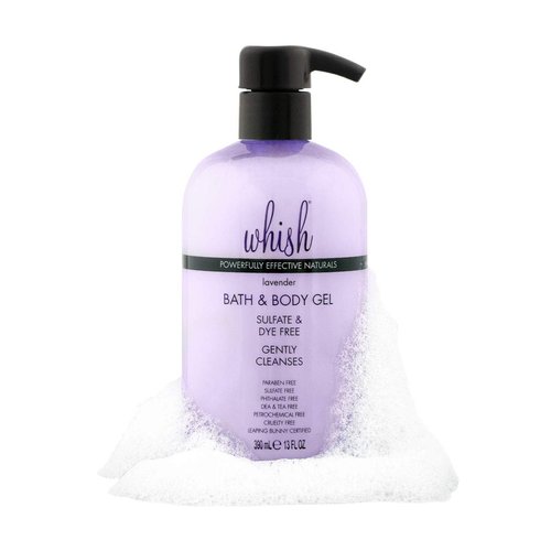 Whish Beauty Bath & Body Gel - Moisturizing Body Wash for Women - Gentle On Sensitive Skin - Shower Gel infused with Shea Butter & Aloe - Sulfate & Paraben Free - Lavender - 13 fl oz