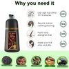 Instant Wine Red Hair Dye Shampoo for Women Men, Hair Coloring Shampoo for Gray Hair, 500ml Herbal Ingredients 3 in 1 Wine Red Hair Dye - 100% Gray Coverage Coloring in Minutes 16.9 Fl Oz